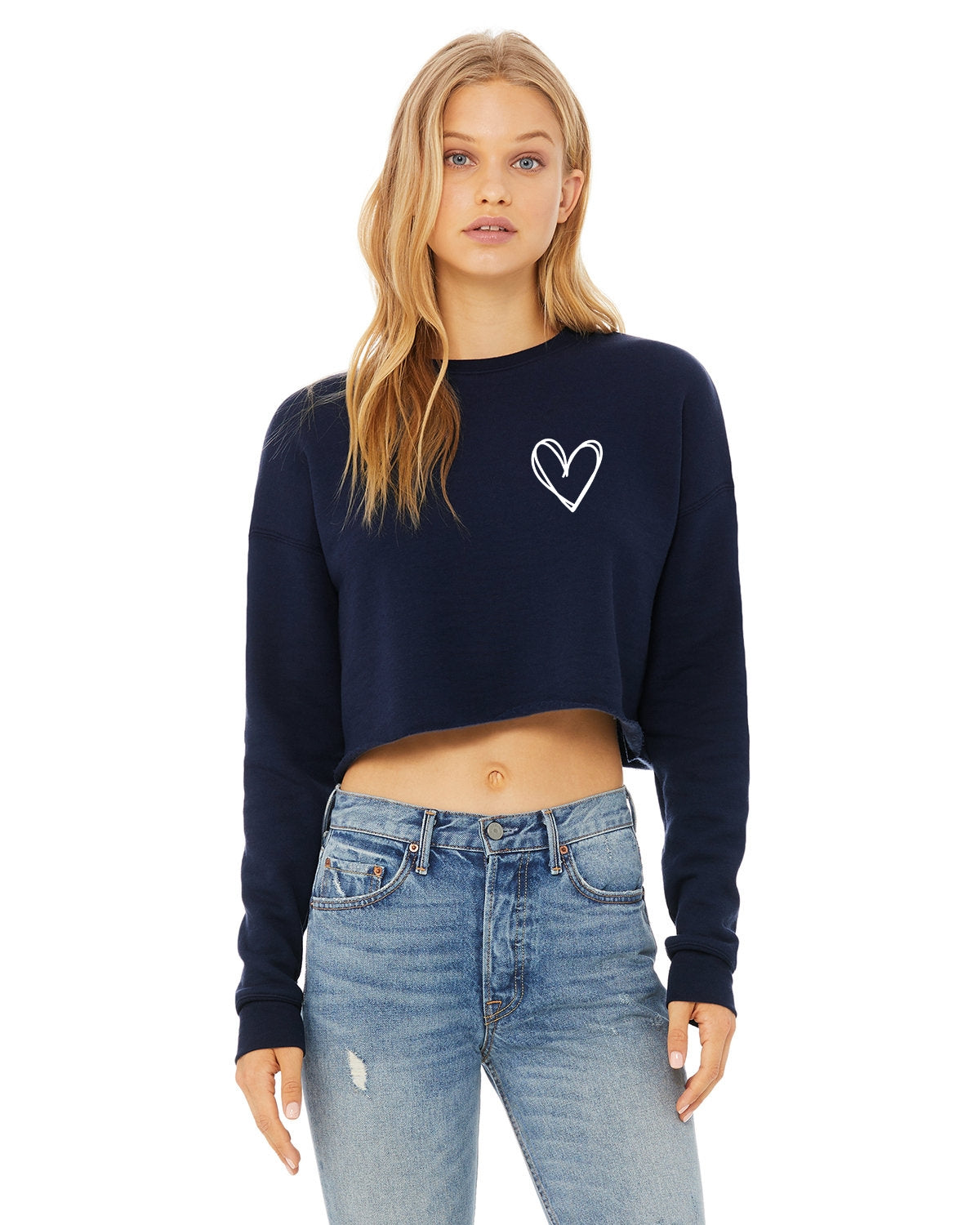 Heartfelt Coziness Women's Crop Sweatshirt
