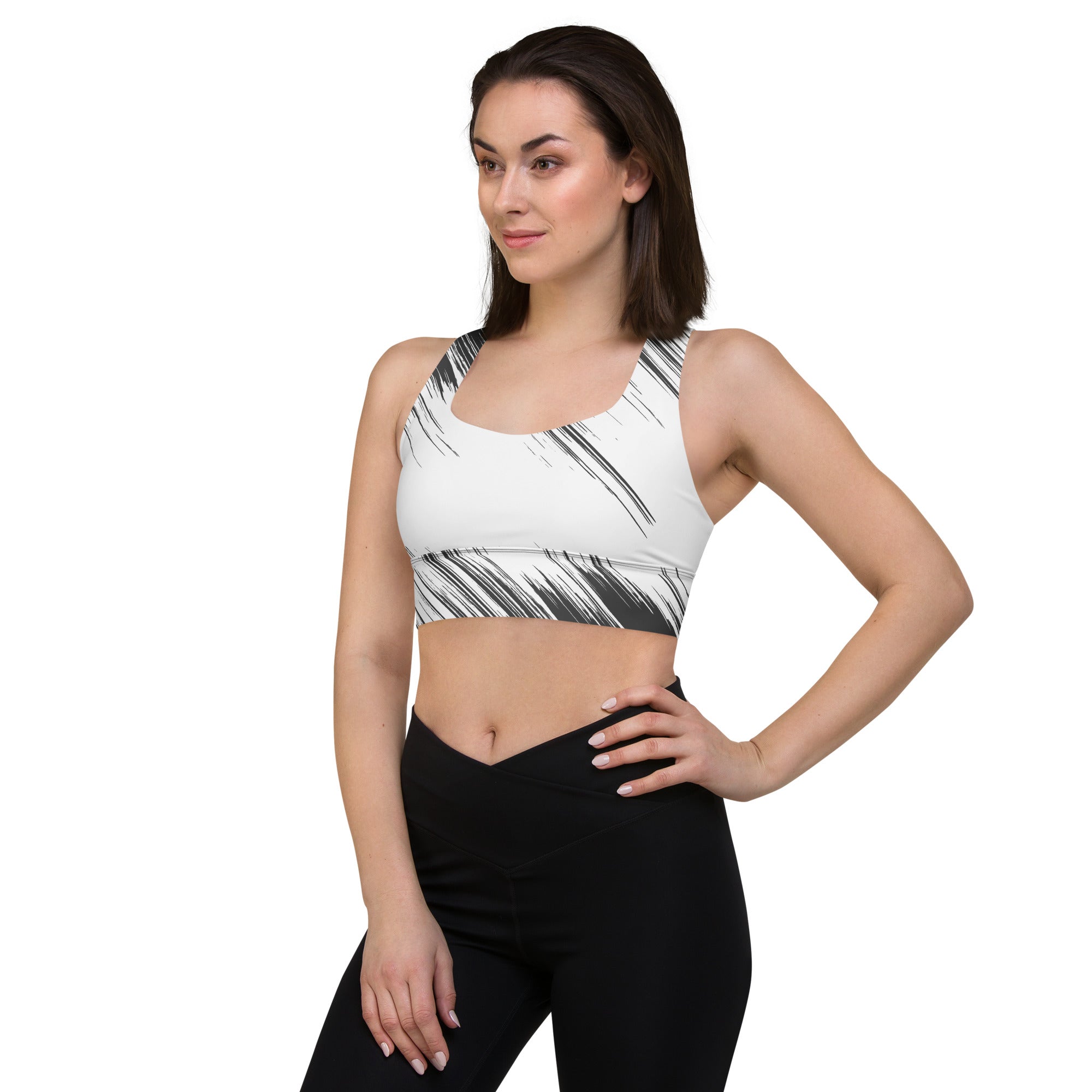 Dynamic Monochrome Sports Bra