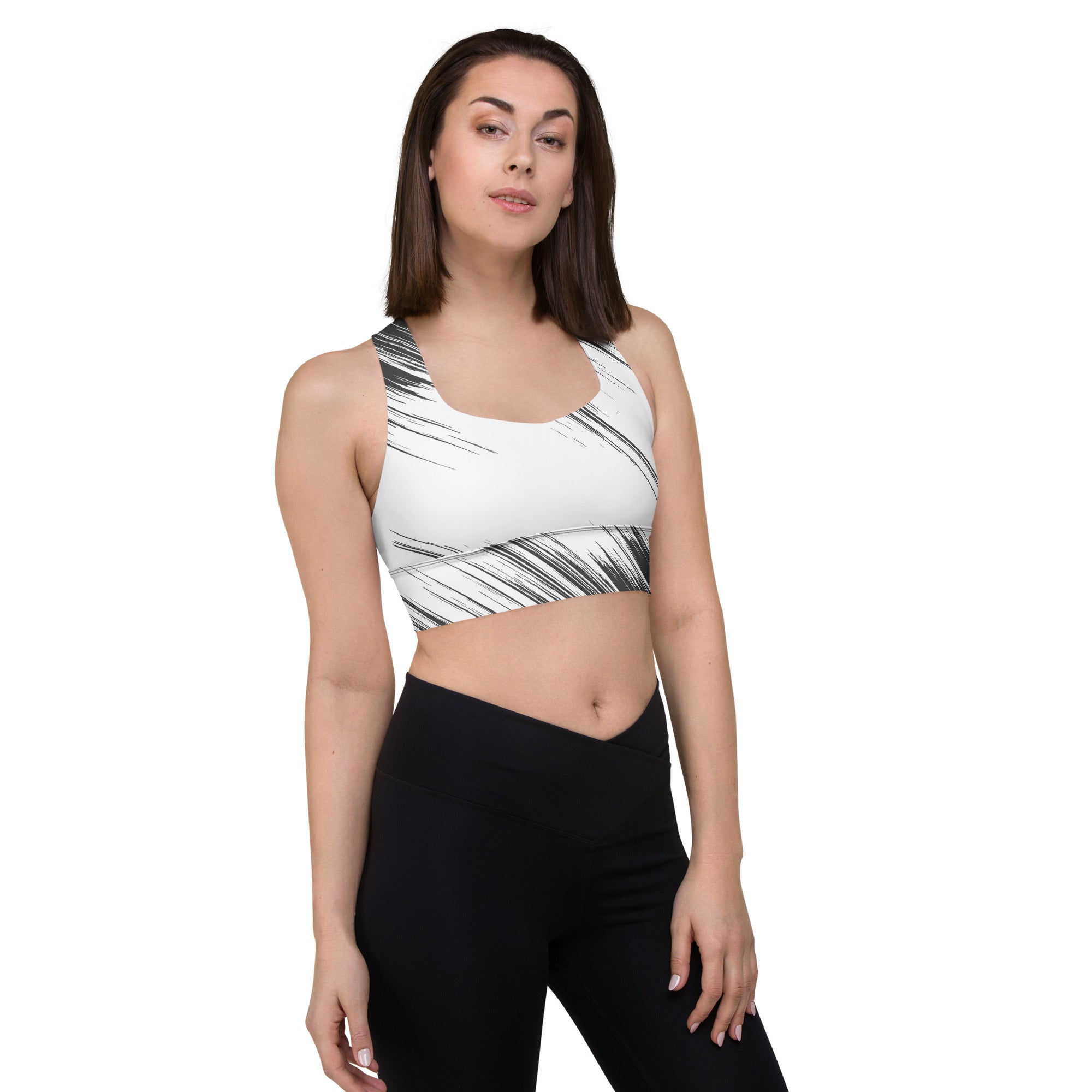 Dynamic Monochrome Sports Bra