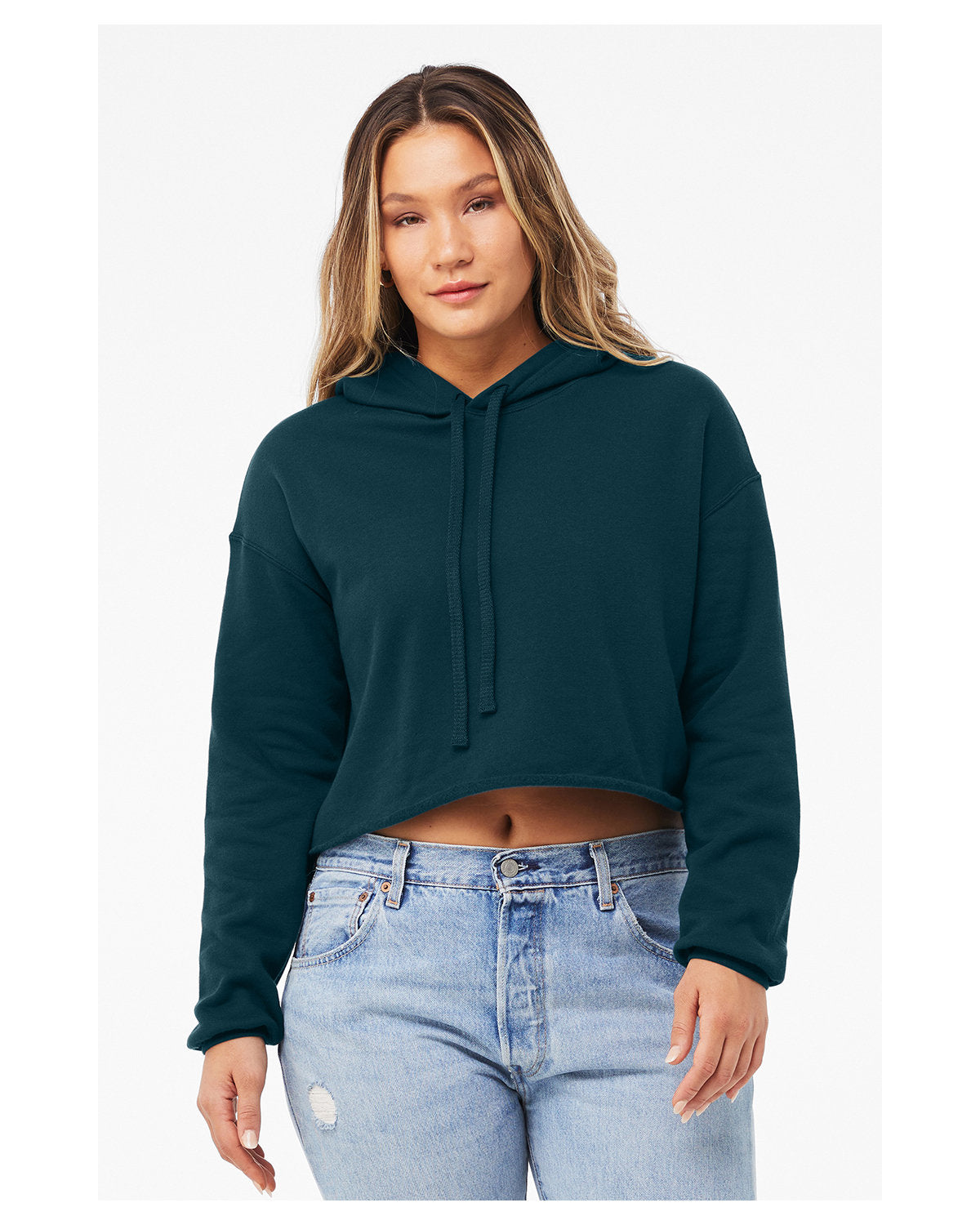 Ladies Cropped Fleece Hoodie