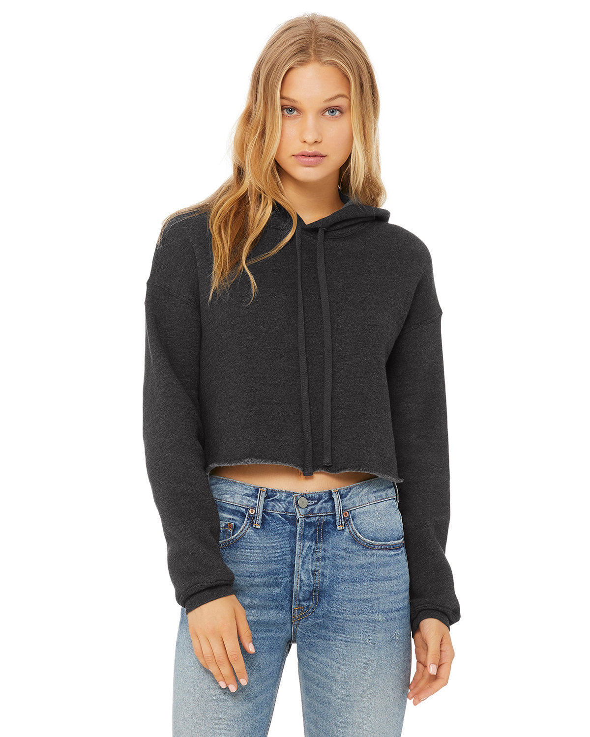 Ladies Cropped Fleece Hoodie