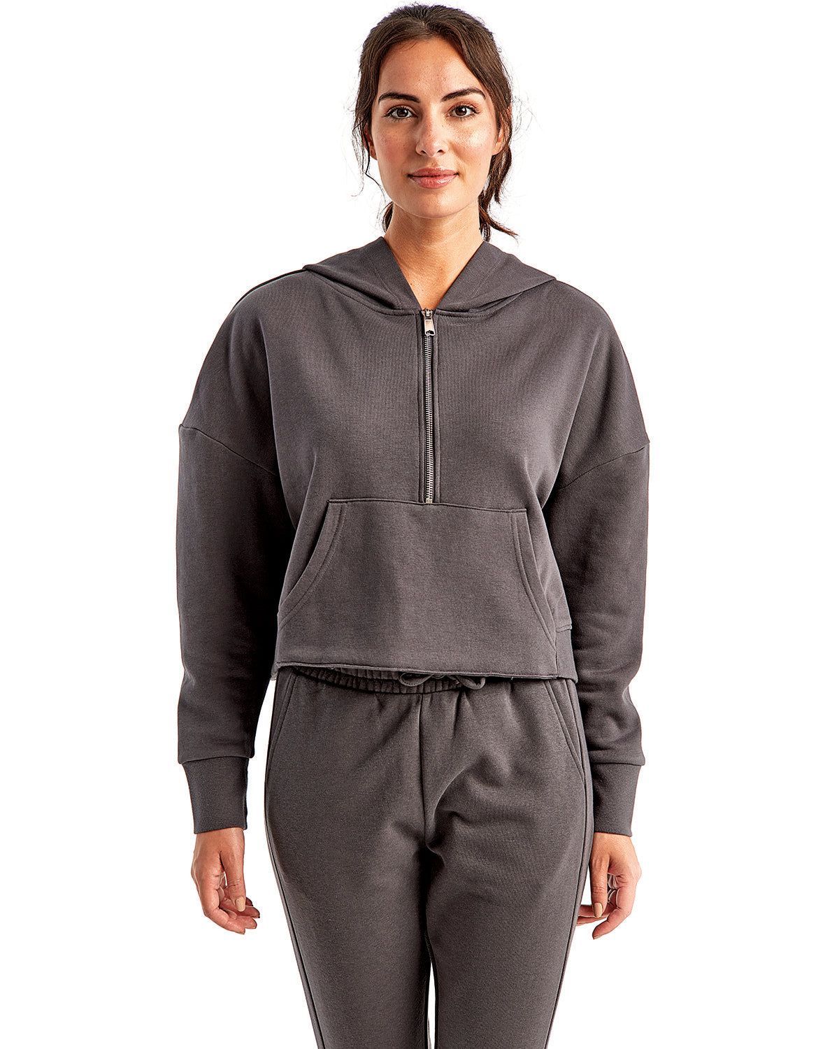 Ladies Half-Zip Hooded Sweatshirt