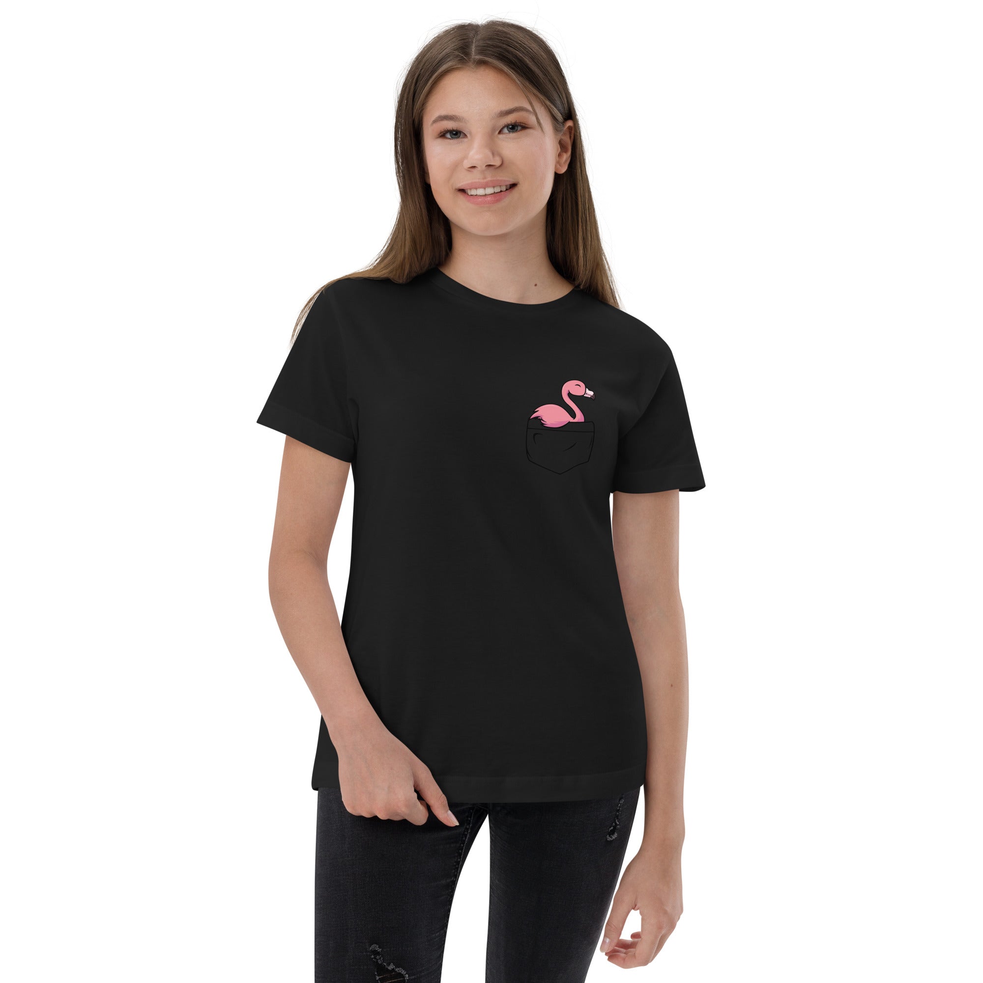 Pocket Palms Flamingo Girls T-Shirt