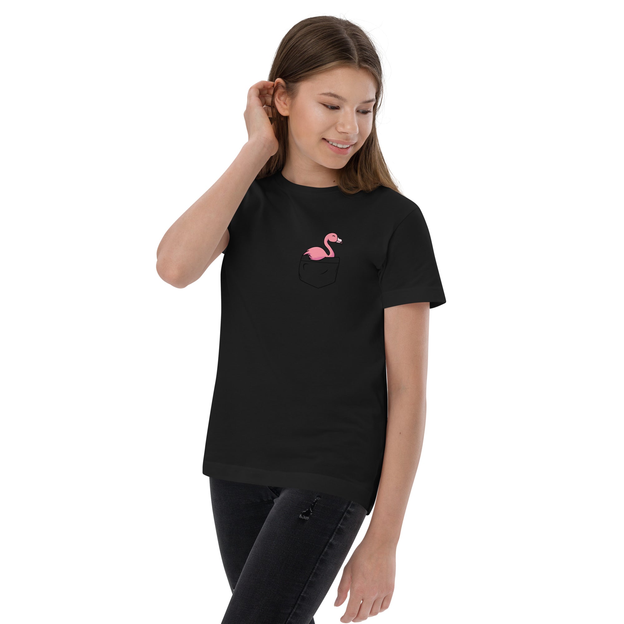 Pocket Palms Flamingo Girls T-Shirt