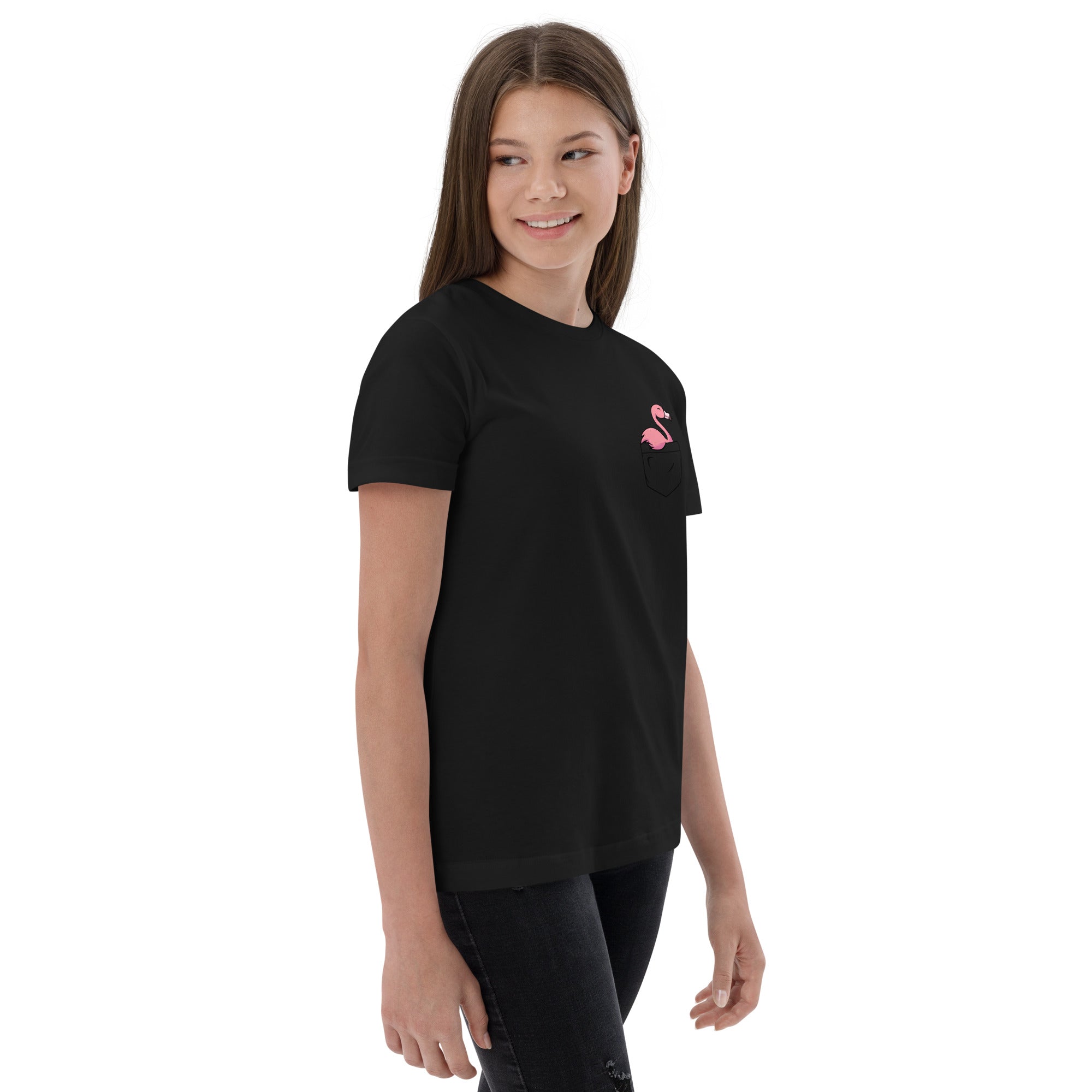 Pocket Palms Flamingo Girls T-Shirt