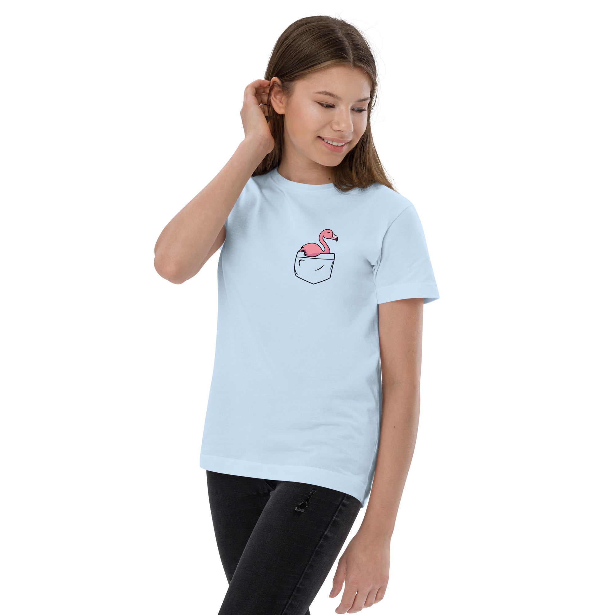 Pocket Palms Flamingo Girls T-Shirt