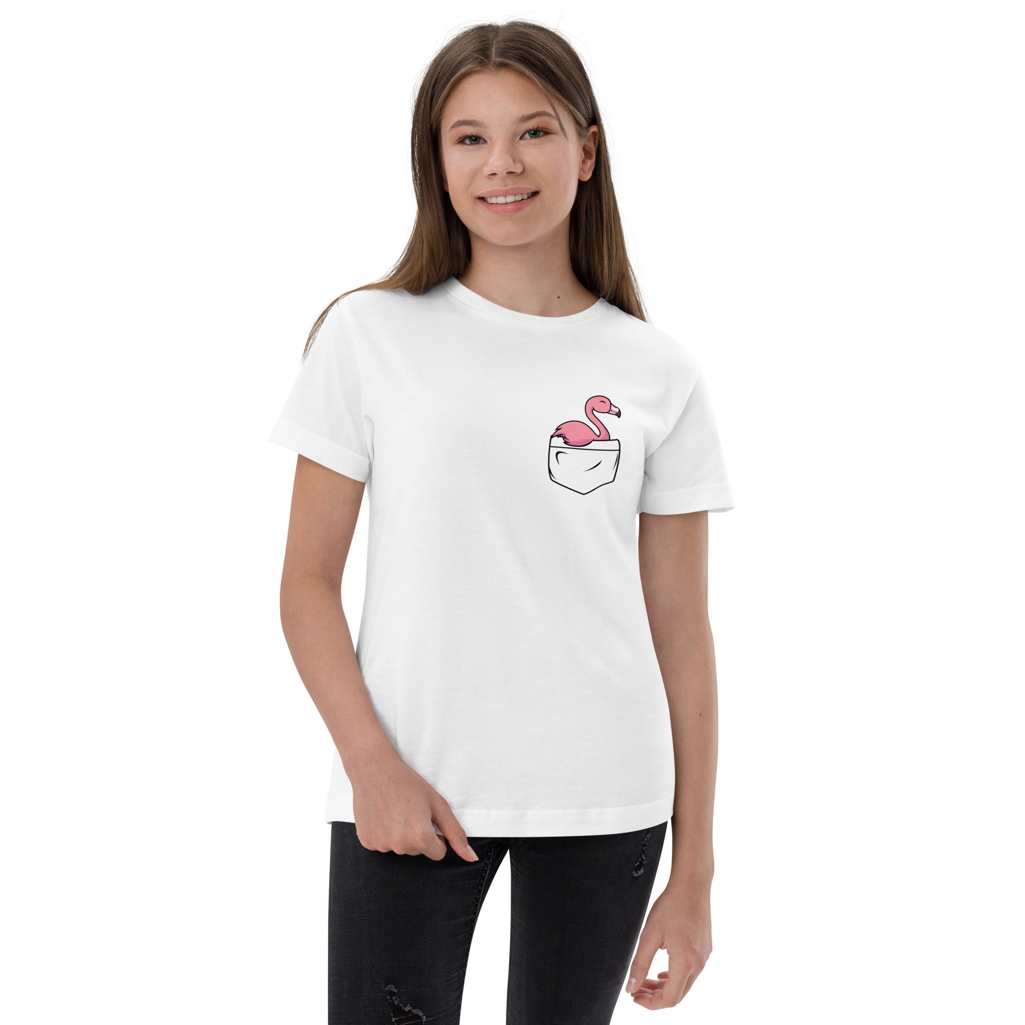 Pocket Palms Flamingo Girls T-Shirt