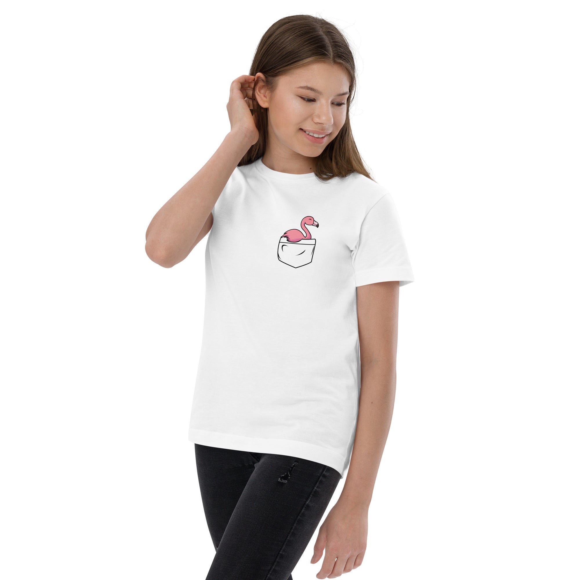 Pocket Palms Flamingo Girls T-Shirt